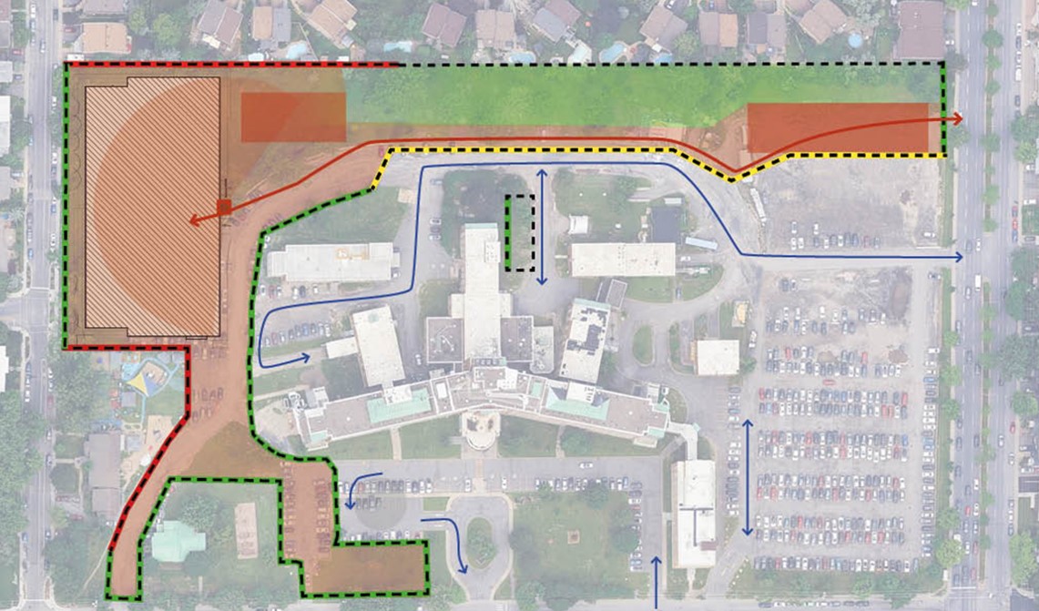 Zone du chantier - Implantation - Stationnement étagé